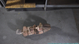 FutileStruggles - Snooty Sales Lady Bound with Pantyhose and Pied 3